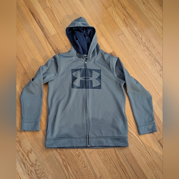 Under Armour Navy and Gray Fleece Hoodie - Picture 1 of 7